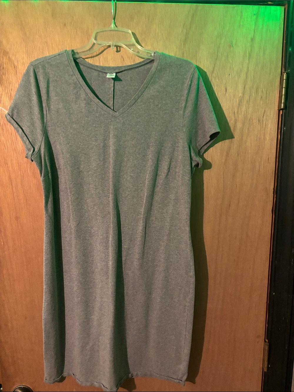 Old Navy Heathered Gray V-Neck Tee Dress